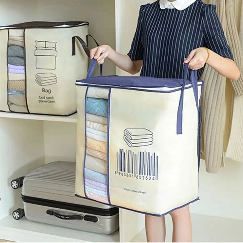 Non-Woven Fabrics Transparent Visual Window for Quilt Storage Household Items clothing quilt Storage Bag