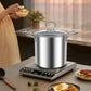 Stainless steel deep frying cooking pot ( 3.5 liter )