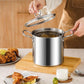 Stainless steel deep frying cooking pot ( 3.5 liter )