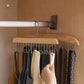 Wooden material wardrobe multi hooks hanger