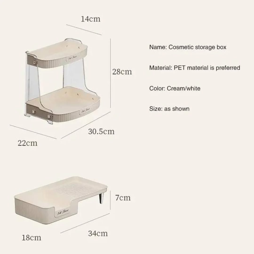 2 Layers Bathroom Organizer Rack, Kitchen Organising Spice Shelf Rack, Double Layer Elevated Storage Rack