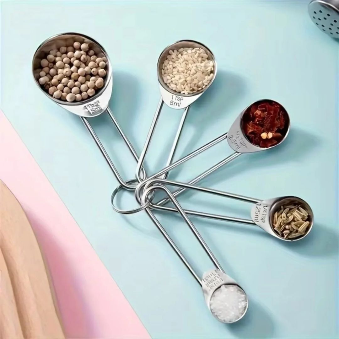 5Pcs Stainless Steel Measurement Spoon Set