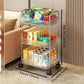 Transparent Acrylic Kitchen Organizer Trolley Movable Trolley Rack Organizer