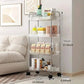 Transparent Acrylic Kitchen Organizer Trolley Movable Trolley Rack Organizer