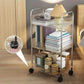 Transparent Acrylic Kitchen Organizer Trolley Movable Trolley Rack Organizer