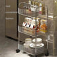 Transparent Acrylic Kitchen Organizer Trolley Movable Trolley Rack Organizer