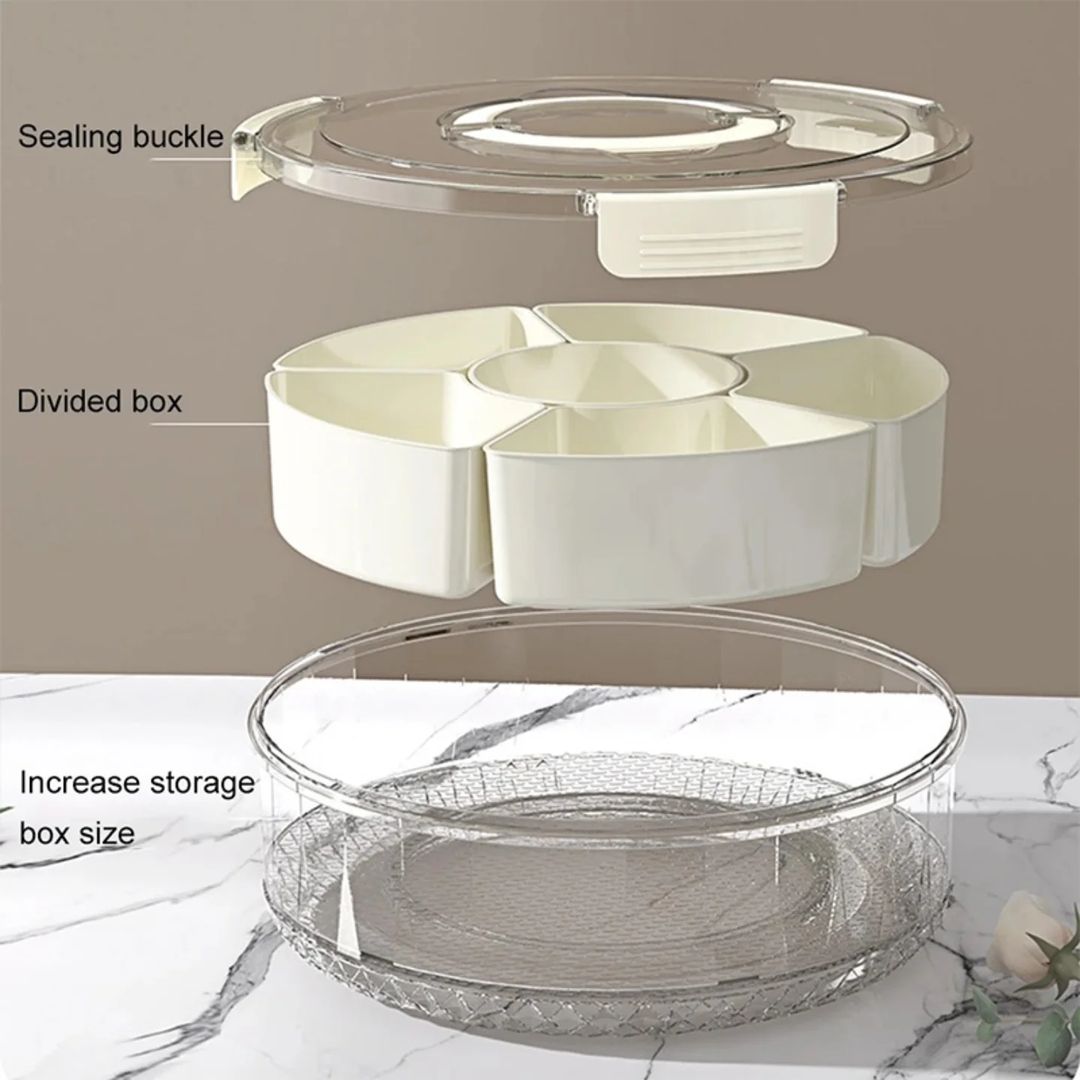 Premium Quality Acrylic 360 Rotate Dry Fruit Storage container Serving Tray