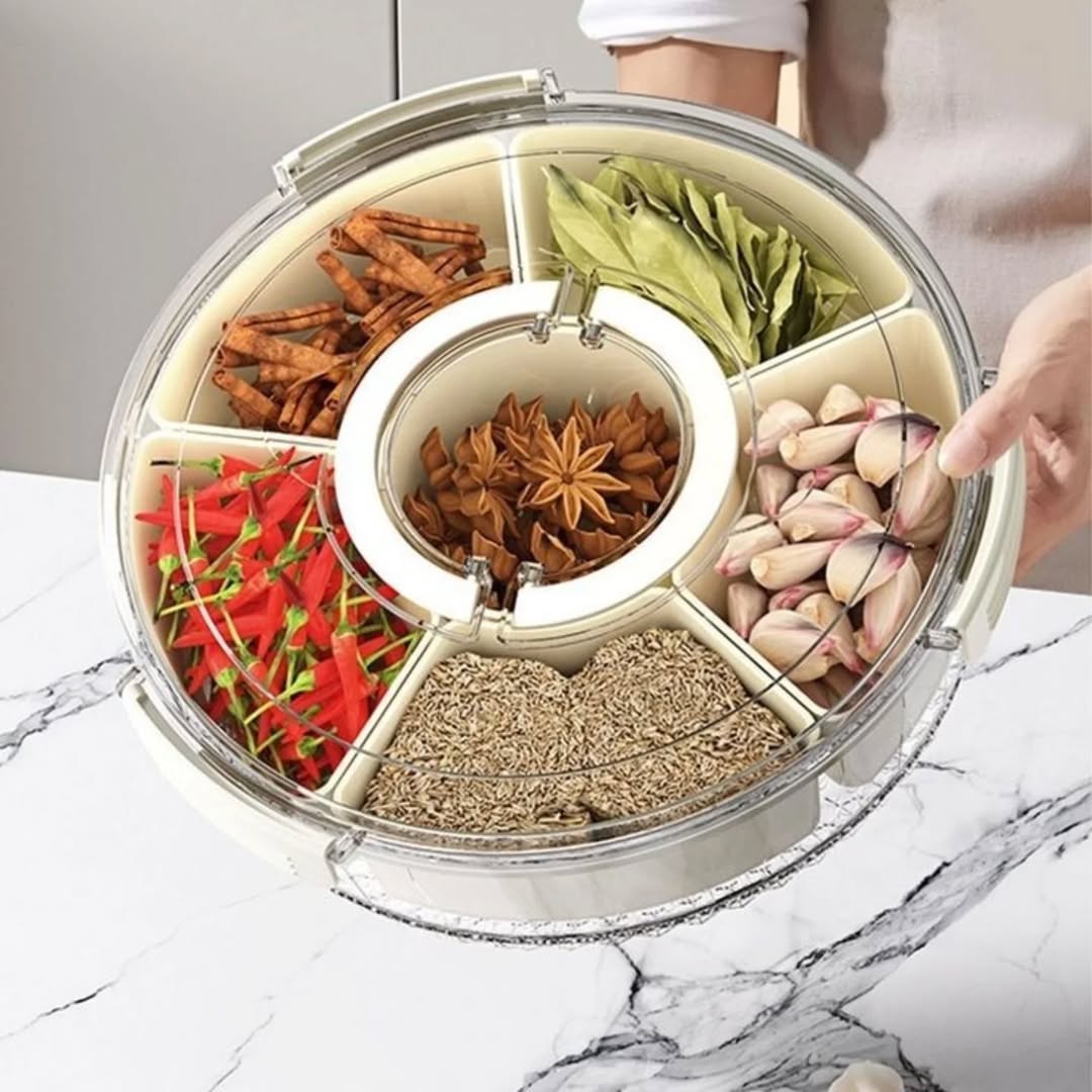 Premium Quality Acrylic 360 Rotate Dry Fruit Storage container Serving Tray