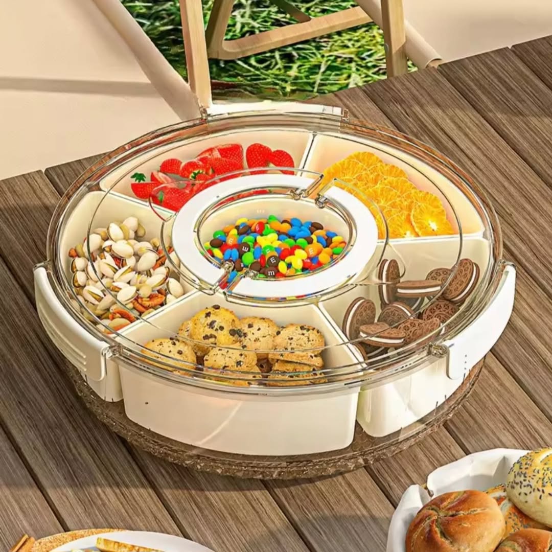 Premium Quality Acrylic 360 Rotate Dry Fruit Storage container Serving Tray