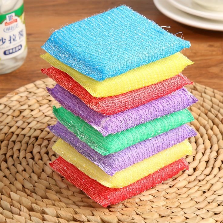 4pcs Double Sided Dishwashing Sponge