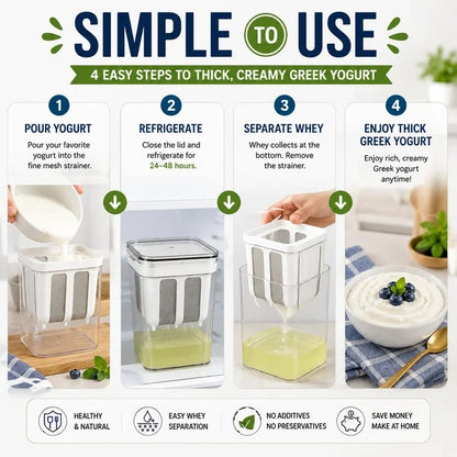 1100ml Greek Yogurt Filter Strainer – Homemade Greek Yogurt Maker