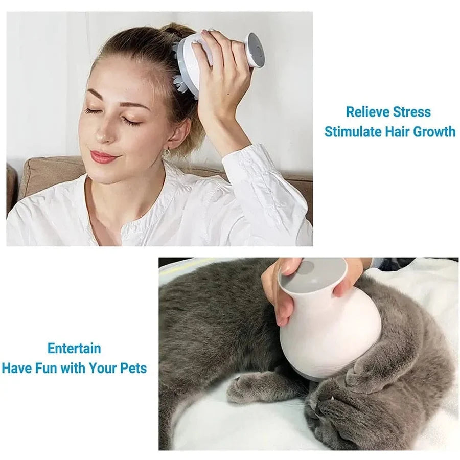 Cat Claw Head Massager, Electric Head Massager, Wireless Scalp Massager, Long Grasping Hand Scalp Massager, Automatic Rotate Massager, Portable Silicon Head Muscle Relaxing Device