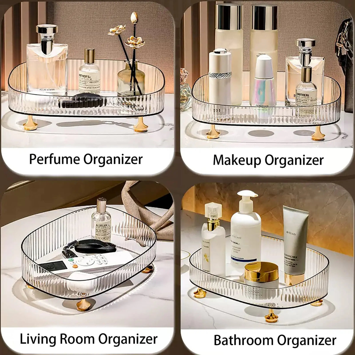 Clear Desktop Acrylic Cosmetics Storage Tray