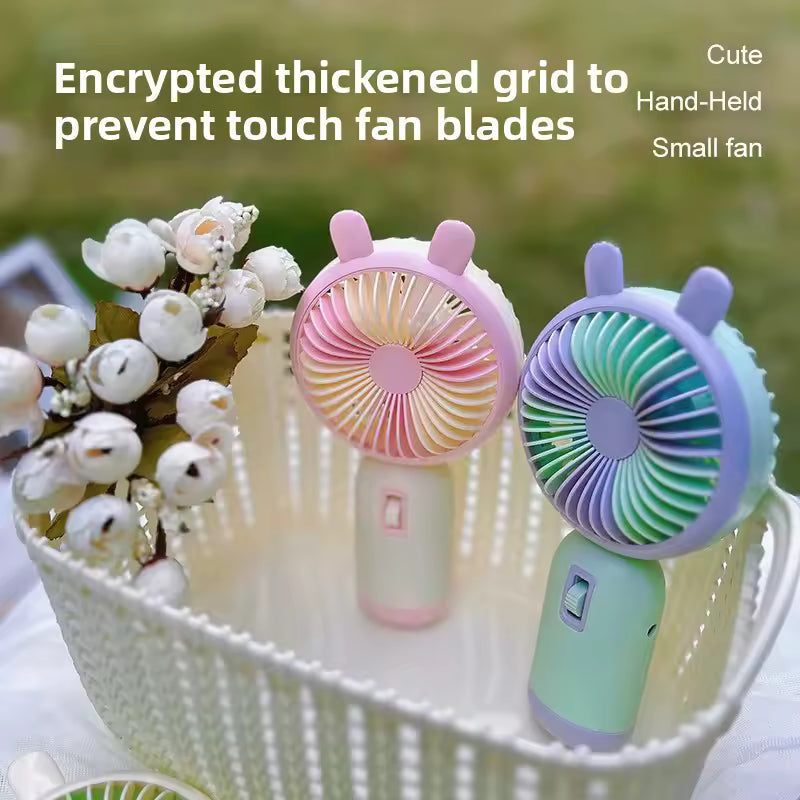 Mini Handheld Fan Portable USB Rechargeable 3 Speed Cooling