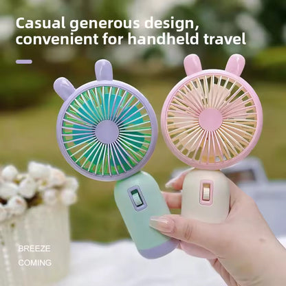 Mini Handheld Fan Portable USB Rechargeable 3 Speed Cooling
