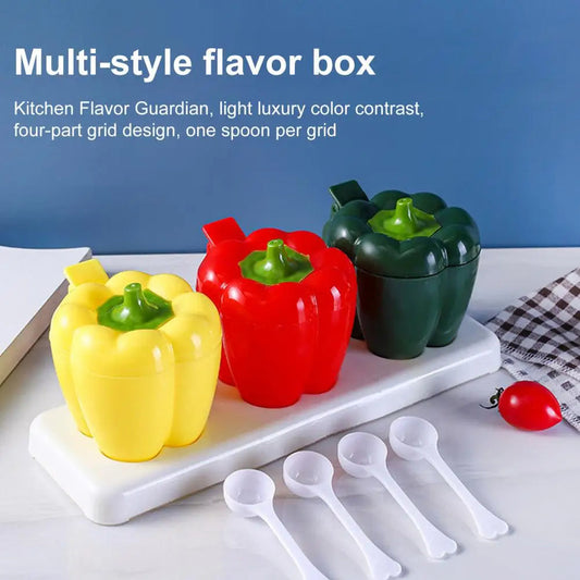 4In1 Seasoning Storage With Spoon For Pepper Spice Jar