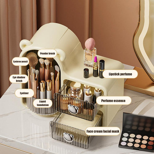 360° Rotating Bear Makeup Storage Box