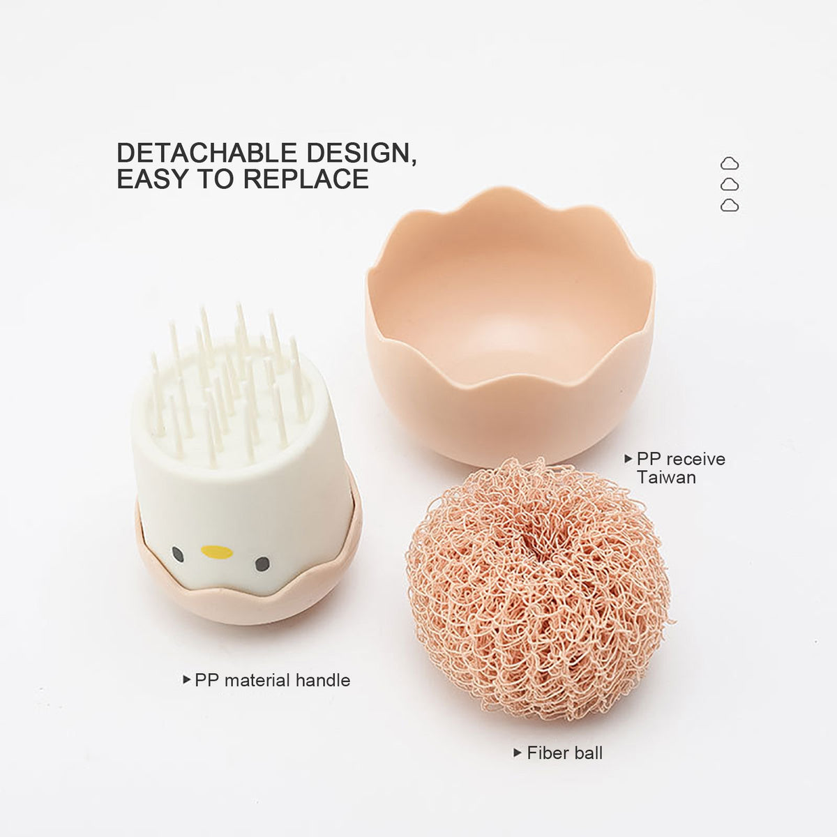 Egg Shell Microfiber Cleaning Brush