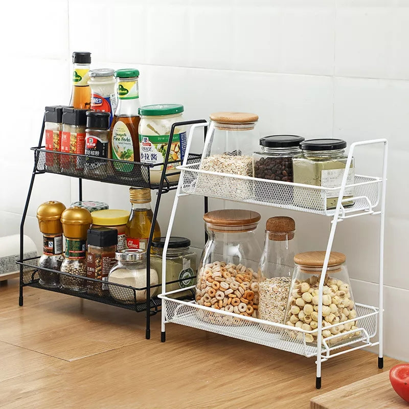 2 layer smart metal shelf