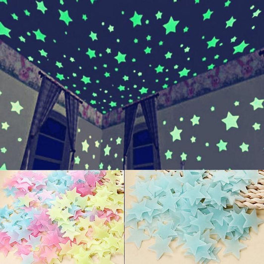 Pack of 100 - 3D Glowing  Stars