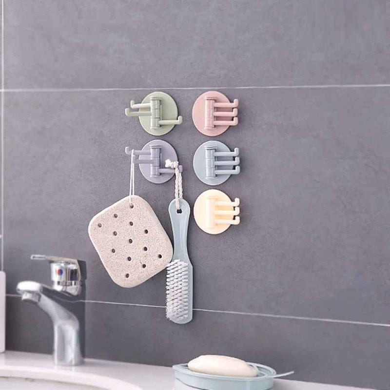 3 Pcs Rotating Adhesive Wall Hook