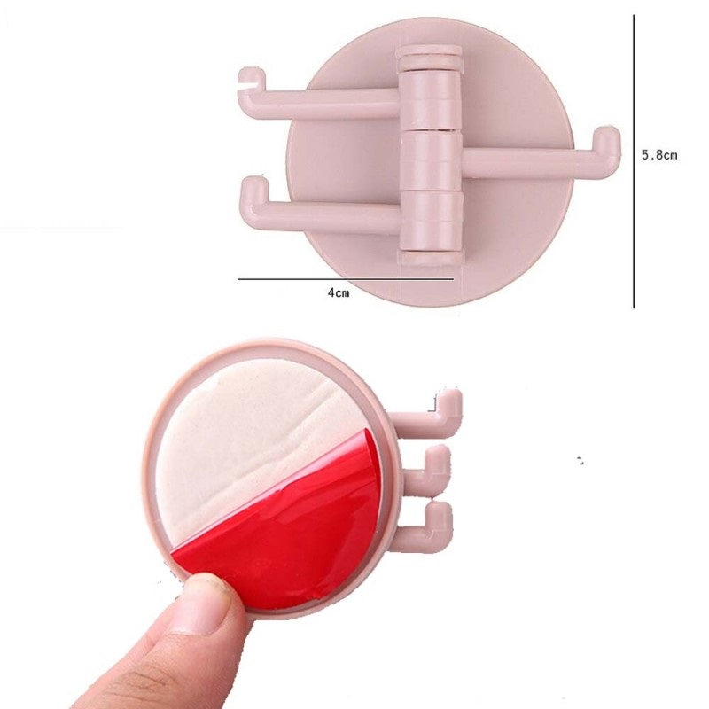 3 Pcs Rotating Adhesive Wall Hook