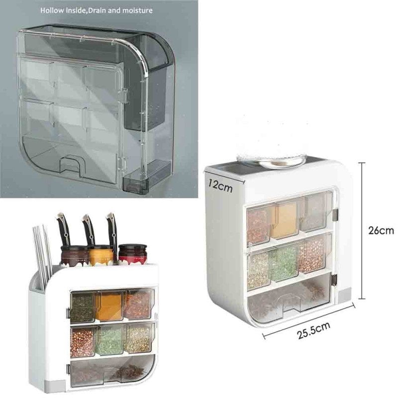 Wall Mounted Multifunctional Seasoning Storage Rack