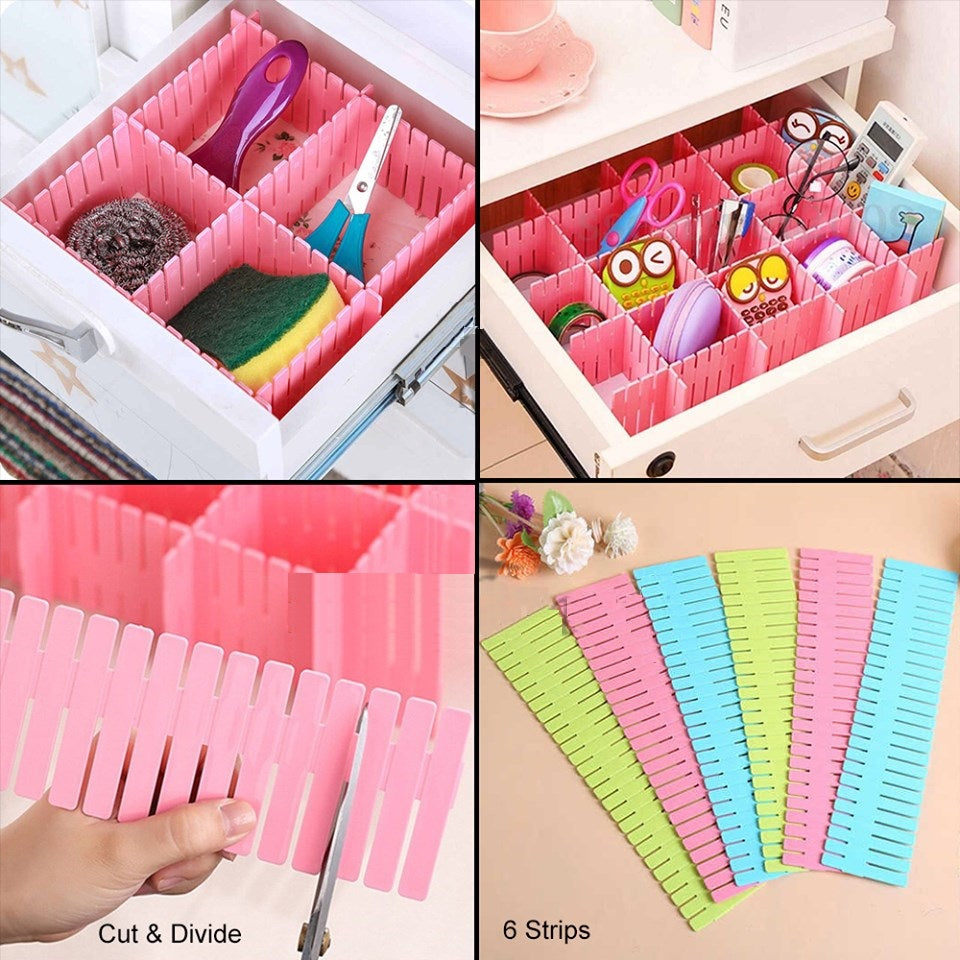 Drawer Divider 4 Strips Adjustable Drawer Organizer