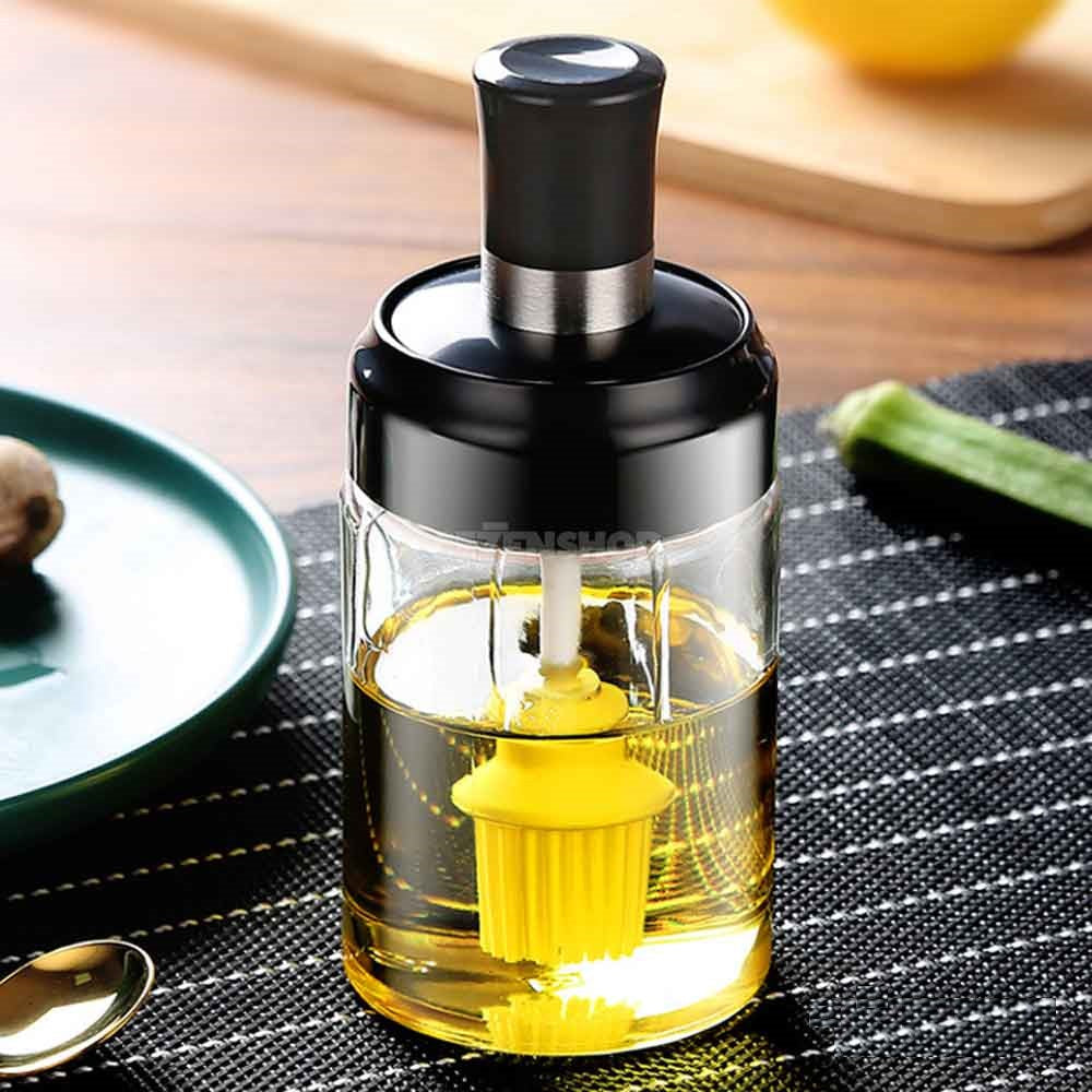 Kitchen Condiment Jar With Brush