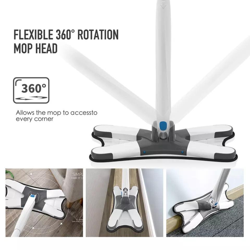 360 Degree X-Type Self Wringing Floor Cleaning Flat Mop