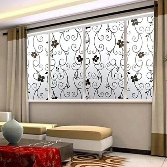 Window Glass Wallpaper Sticker Florals Fancy Pattern