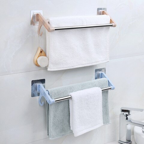 Double-Bar Towel Rack Wall-Mounted