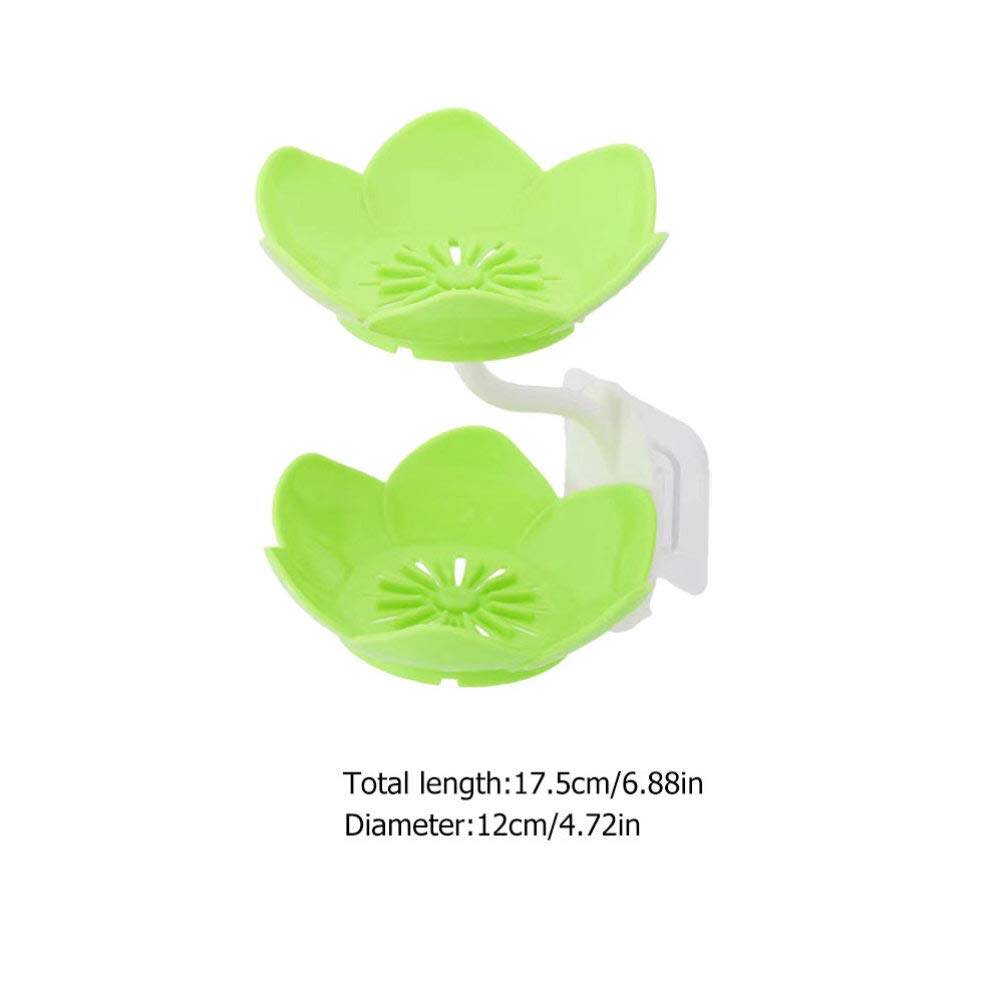 Wall- Mounted Drain Soap Box Double Layer Flower Shaped