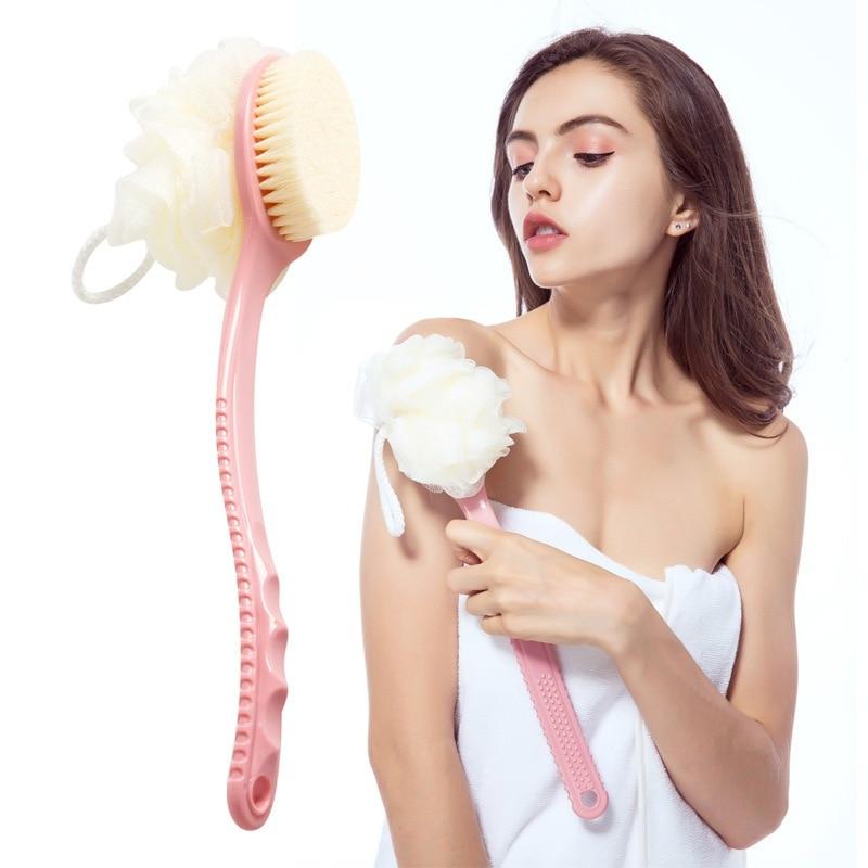 2 In 1 Bathing Scrubbing Long Handle Brush