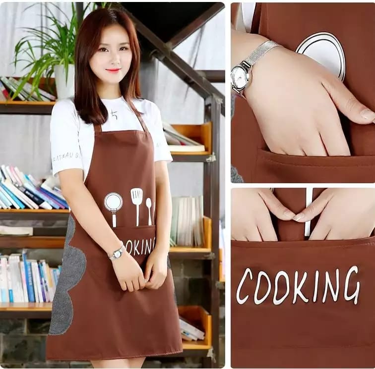 Hand-wiping kitchen Household Cooking Apron Men Women Oil-proof Waterproof (only black)