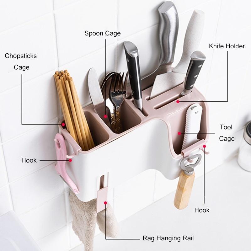 Multifunctional Utensil Knife Rack Holder Wall Mounted