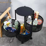 3-Tier Multifunctional Rotating Basket With Wheels