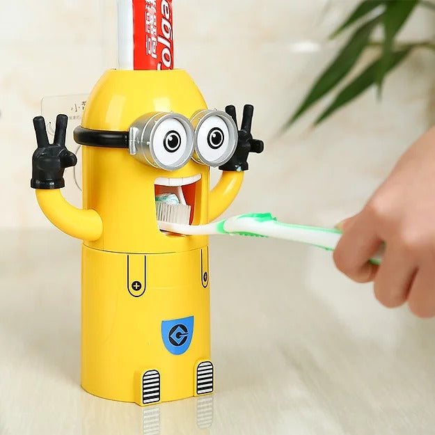 Minion Toothbrush Holder & Toothpaste Dispenser