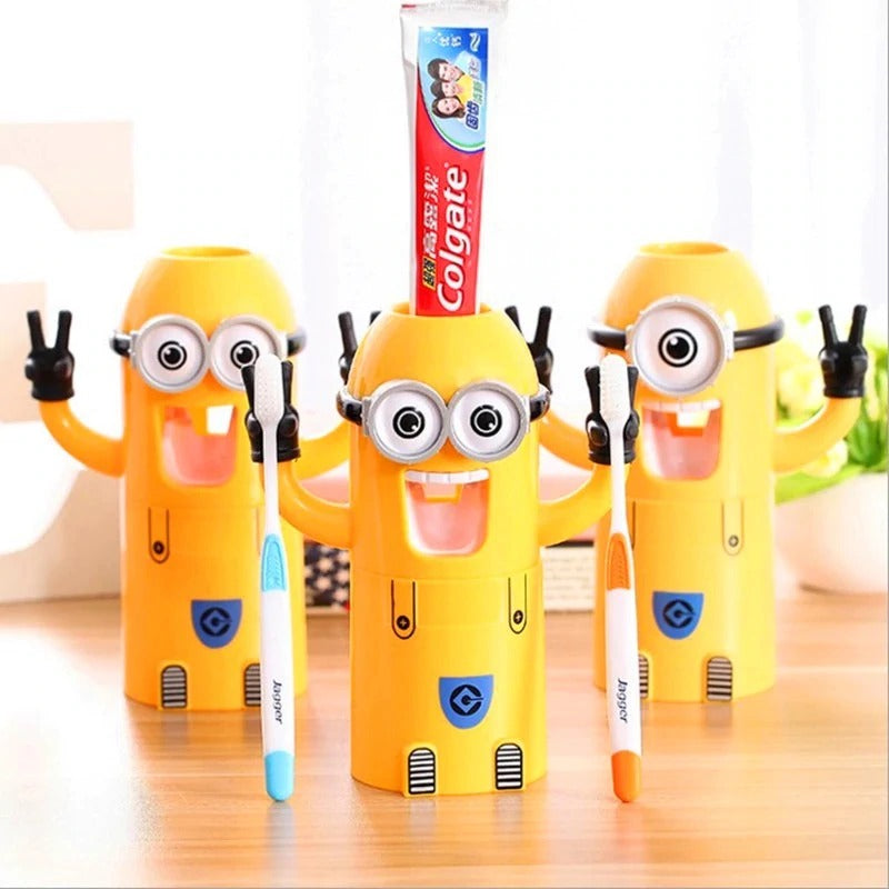 Minion Toothbrush Holder & Toothpaste Dispenser