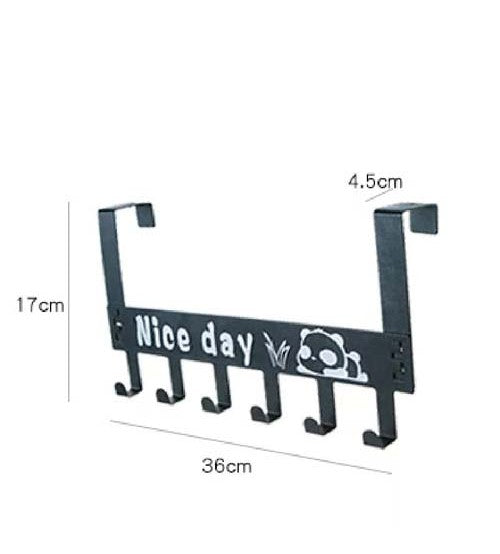 6 Hooks Nice Day Metal Hooks Door Hanger,