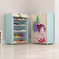 5 Grid 3D Drawing Non Woven Fabric Large Shoes Organizer Rack