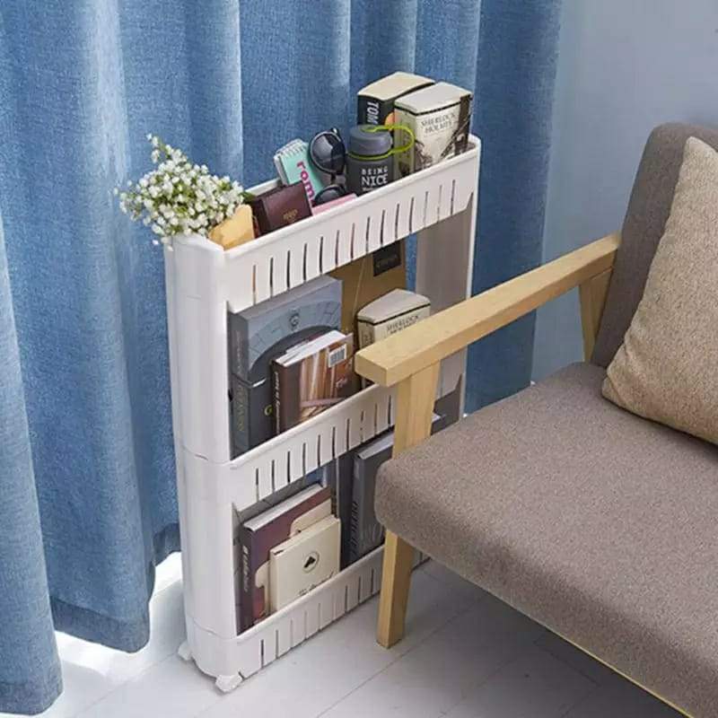 3 Layer Storage Organizer Slim Rack Shelf with Wheels