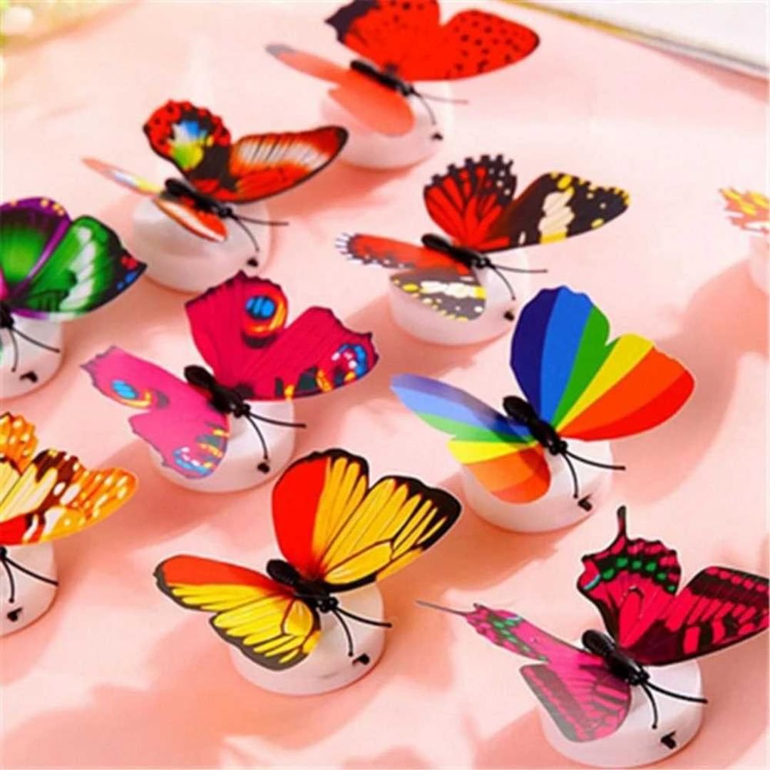 6 Pc LED Butterfly Decoration 3D Wall Stickers