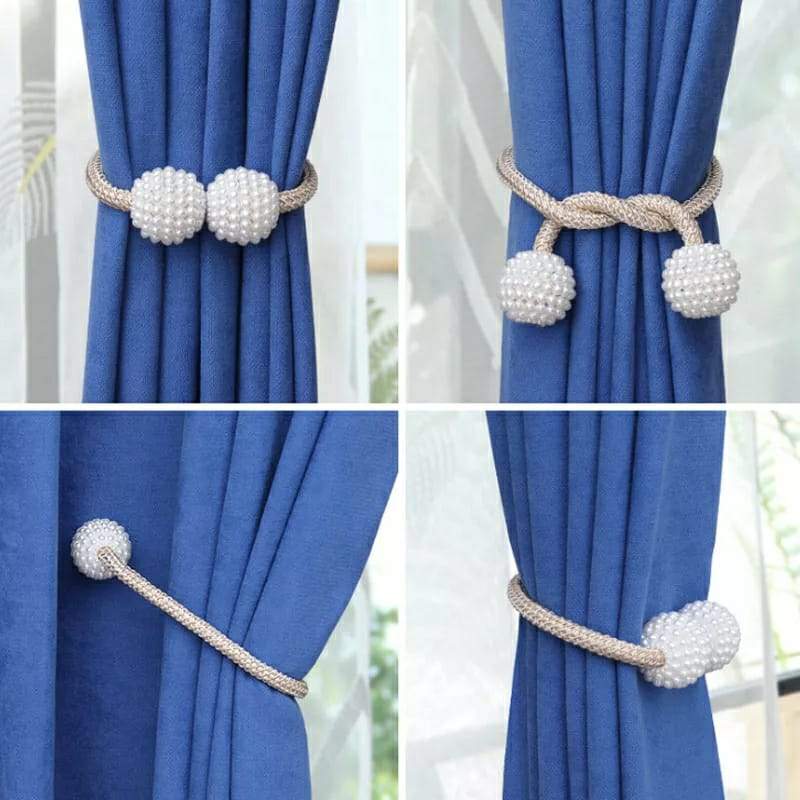 2 pcs Curtain Holding Pearl Magnetic Clip