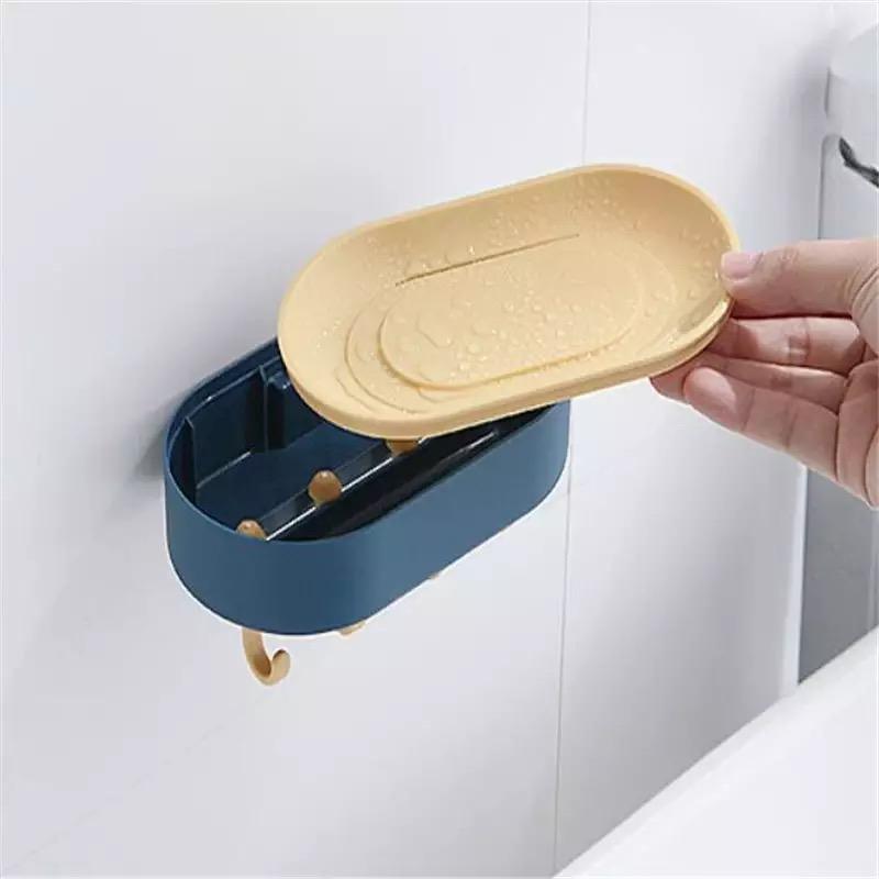 Double Layer Soap Holder with Hooks