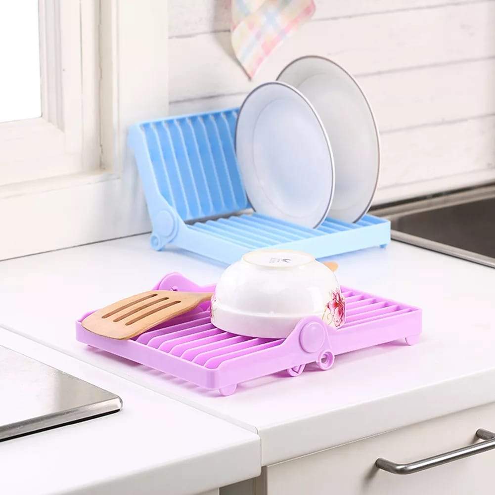 Foldable Plate Storage drain Rack