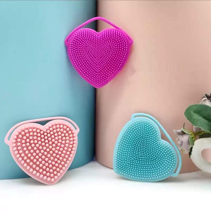 Heart Shape Silicone Massage Body Bath Rubbing Brush