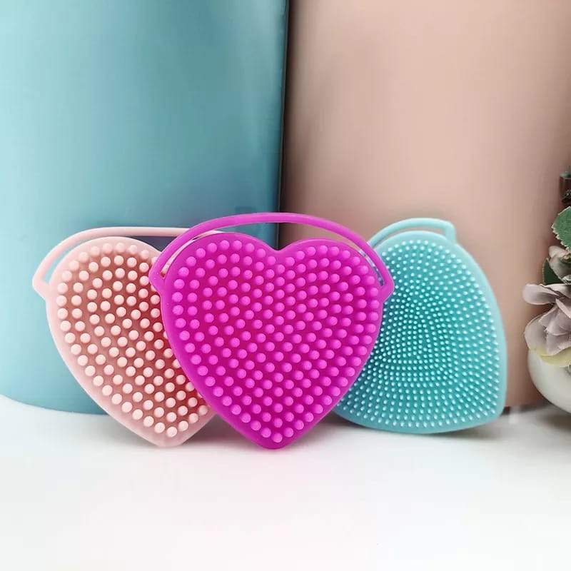 Heart Shape Silicone Massage Body Bath Rubbing Brush