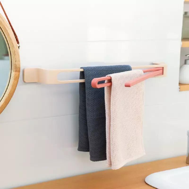 Punch-Free Paste Bathroom Degree Rotating Towel Rack