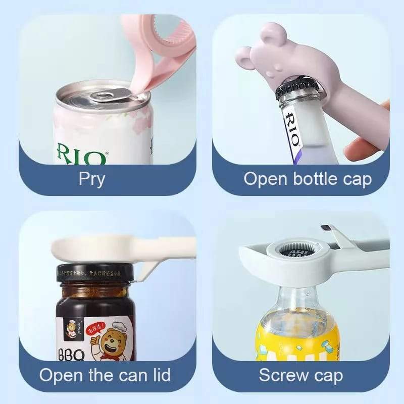 Multifunctional 4 in 1 PP Stainless Steel Bottle Opener